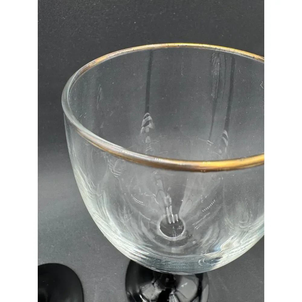Vintage Wine Glasses by Luminarc Stemware Gold Trim 7